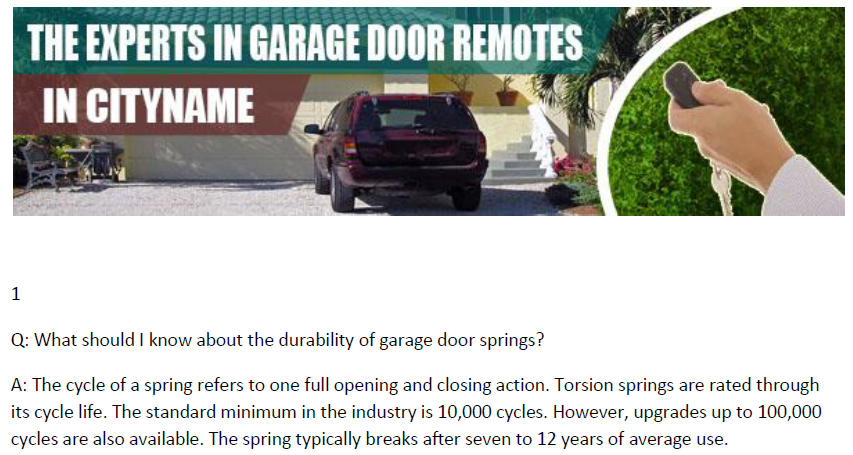 FAQs On Garage Door Springs - Garage Door Repair Spring Valley