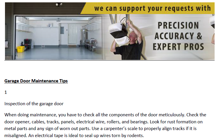 Tip On Garage Door Maintenance - Garage Door Repair Spring Valley